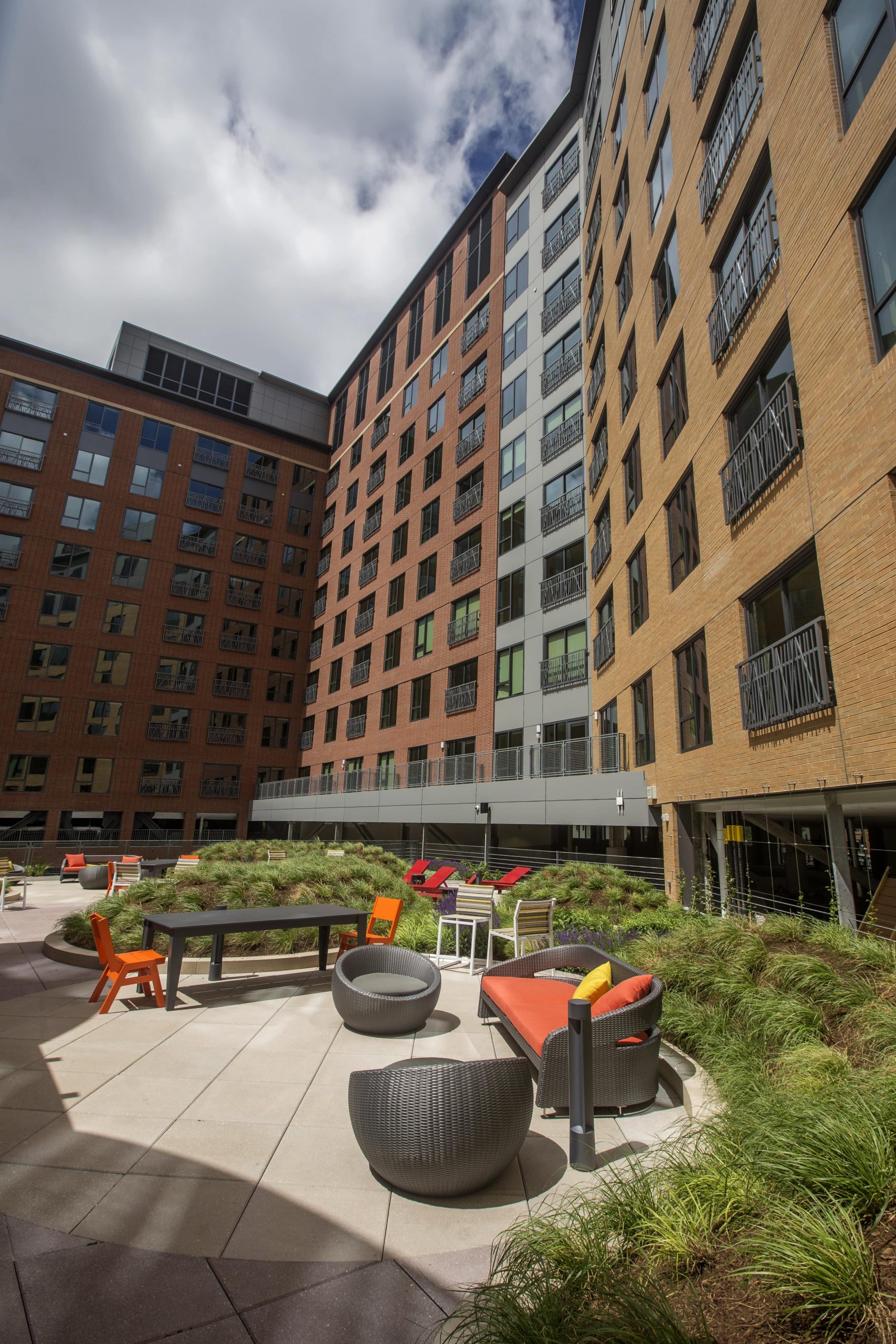 Patio area complete with beach-like tall grass.