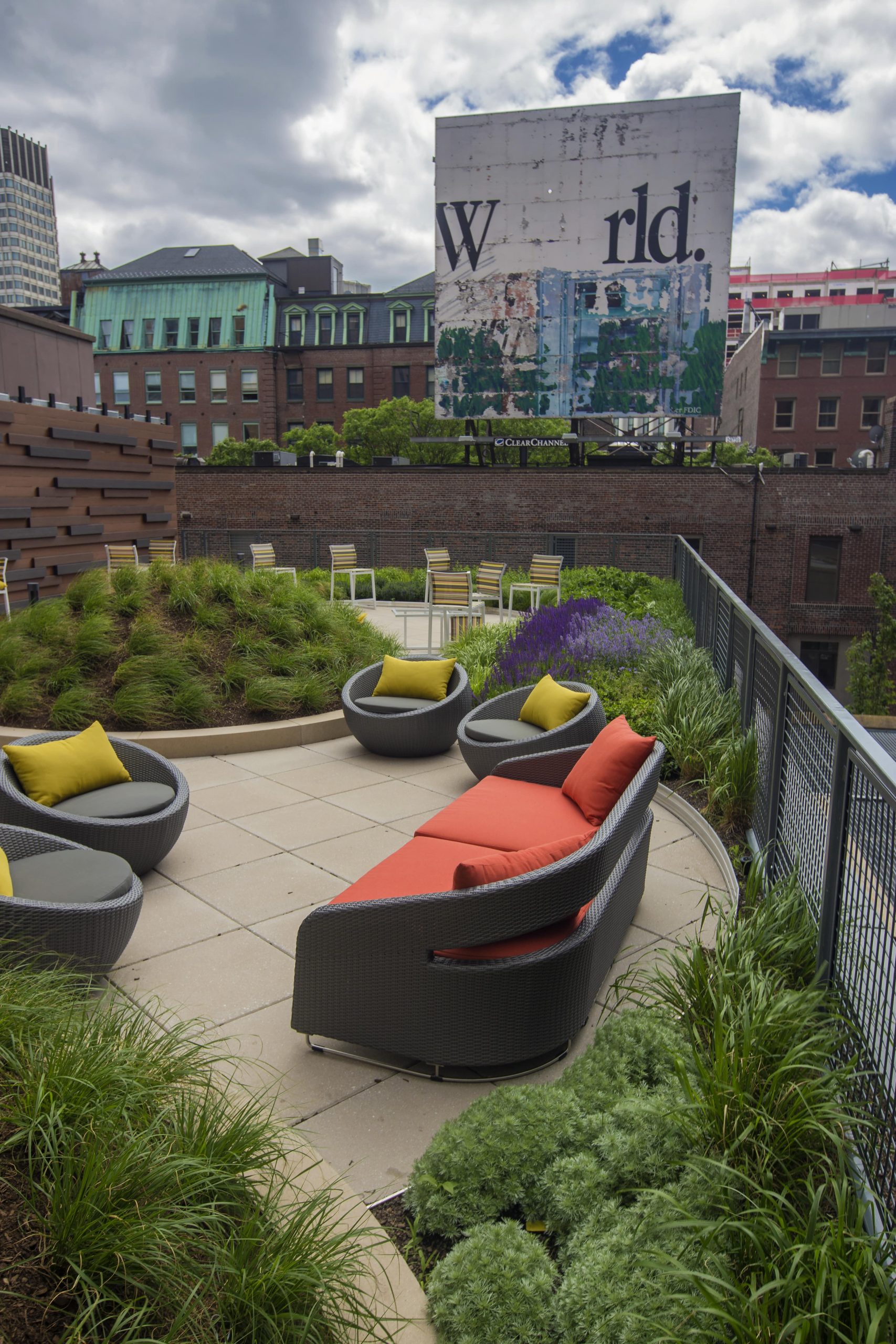 Fully landscaped patio area.