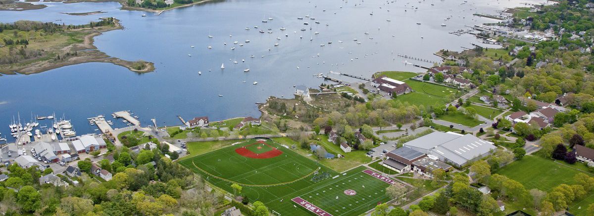 Aerial view of the work done by Greenscape at Tabor Academy.