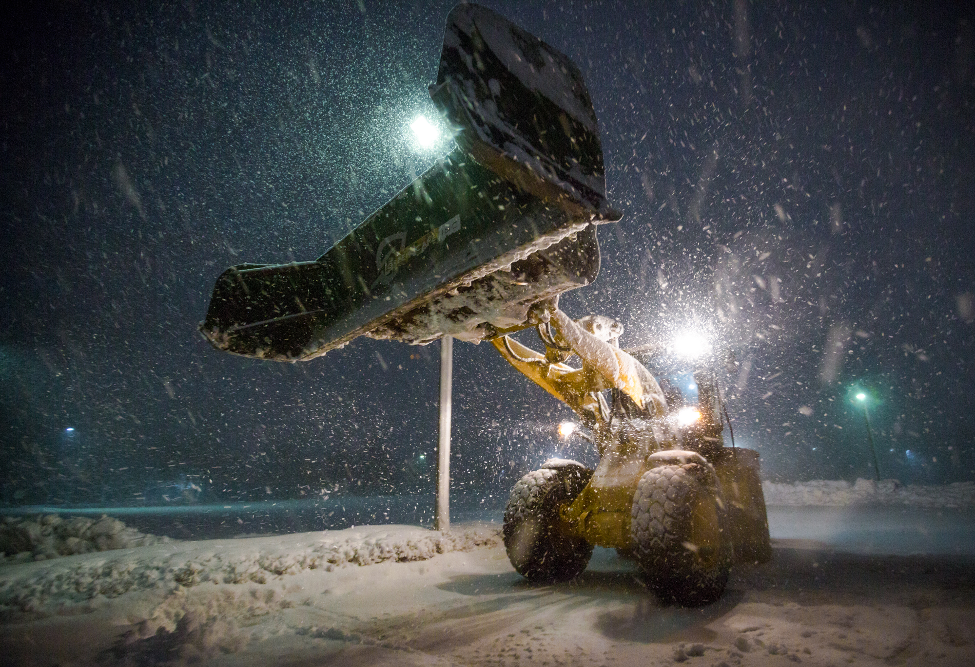 Greenscape Snow Plow in a Winter Storm